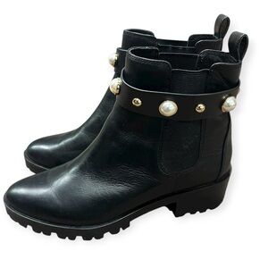 Karl Lagerfeld Paris Women's Fashion Boot with Pearl Accents